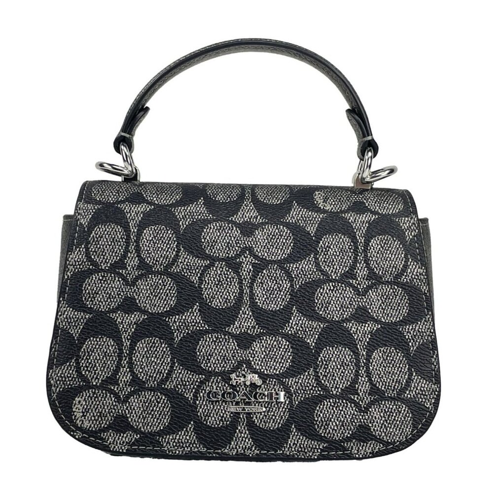 NEW Coach CX576 Lysa Top Handle Bag Crossbody Gun Metal Leather PVC Purse NWT